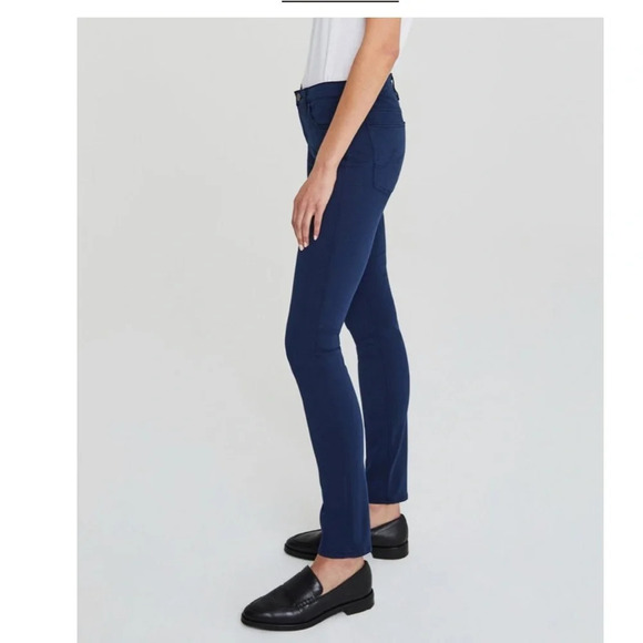 AG ADRIANO GOLDSCHMIED THE PRIMA NAVY BKUE MID RISE CIGARETTE PANTS - Picture 4 of 9